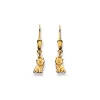 Ohrhänger mit Patentbrisuren Katze Gelbgold 750, 27x6mm