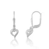 Ohrhänger mit Patentbrisuren Herz Weissgold 750, 25x7mm