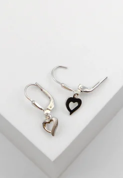 Ohrhänger mit Patentbrisuren Herz Weissgold 750, 25x7mm