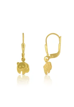 Ohrhänger Pandabär Gelbgold 750, 27x7mm