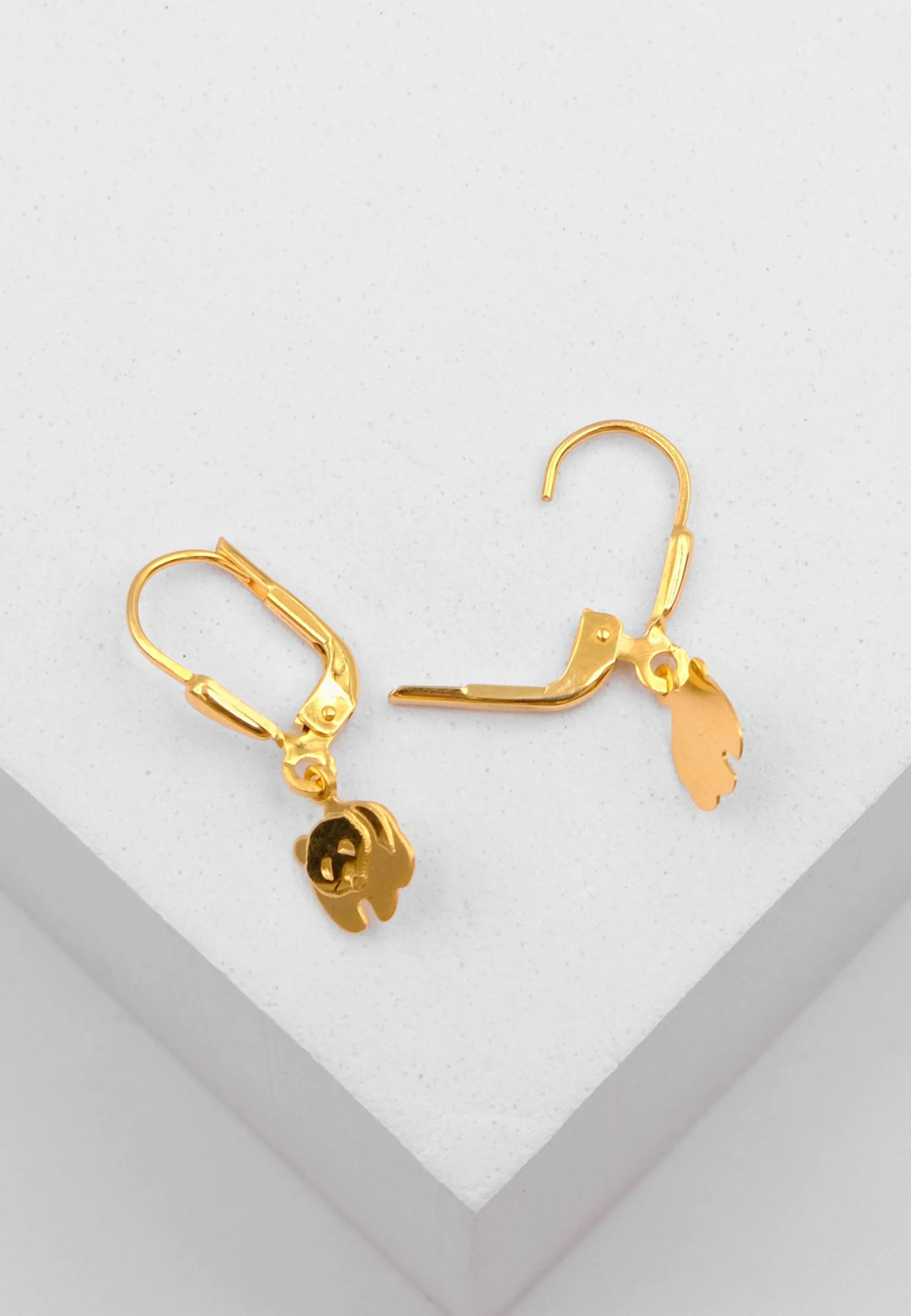 Ohrhänger Pandabär Gelbgold 750, 27x7mm