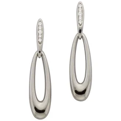 Ohrhänger Silber 925 Zirkonia, 35x8mm