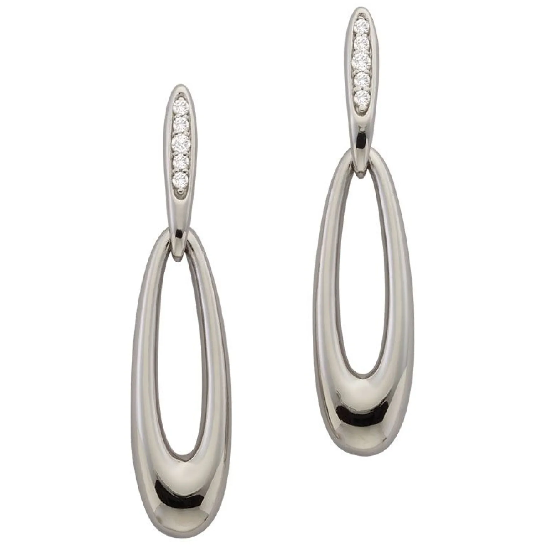 Ohrhänger Silber 925 Zirkonia, 35x8mm