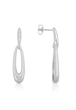 Ohrhänger Silber 925 Zirkonia, 35x8mm