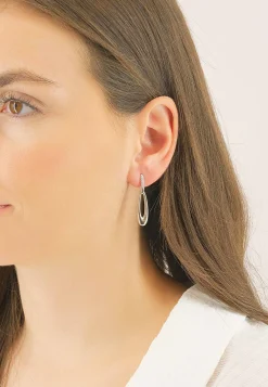 Ohrhänger Silber 925 Zirkonia, 35x8mm