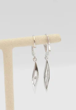 Ohrhänger Weissgold 750 Diamant 0.06ct. 32x4mm