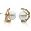 Ohrringe 750/18K Gelbgold Diamant 0.65ct. Südsee Perle