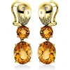 Ohrringe 750/18K Gelbgold Diamant 0.22ct. Citrin 10.7ct.