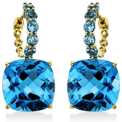 Ohrringe 750/18K Gelbgold Topas 20.2ct.