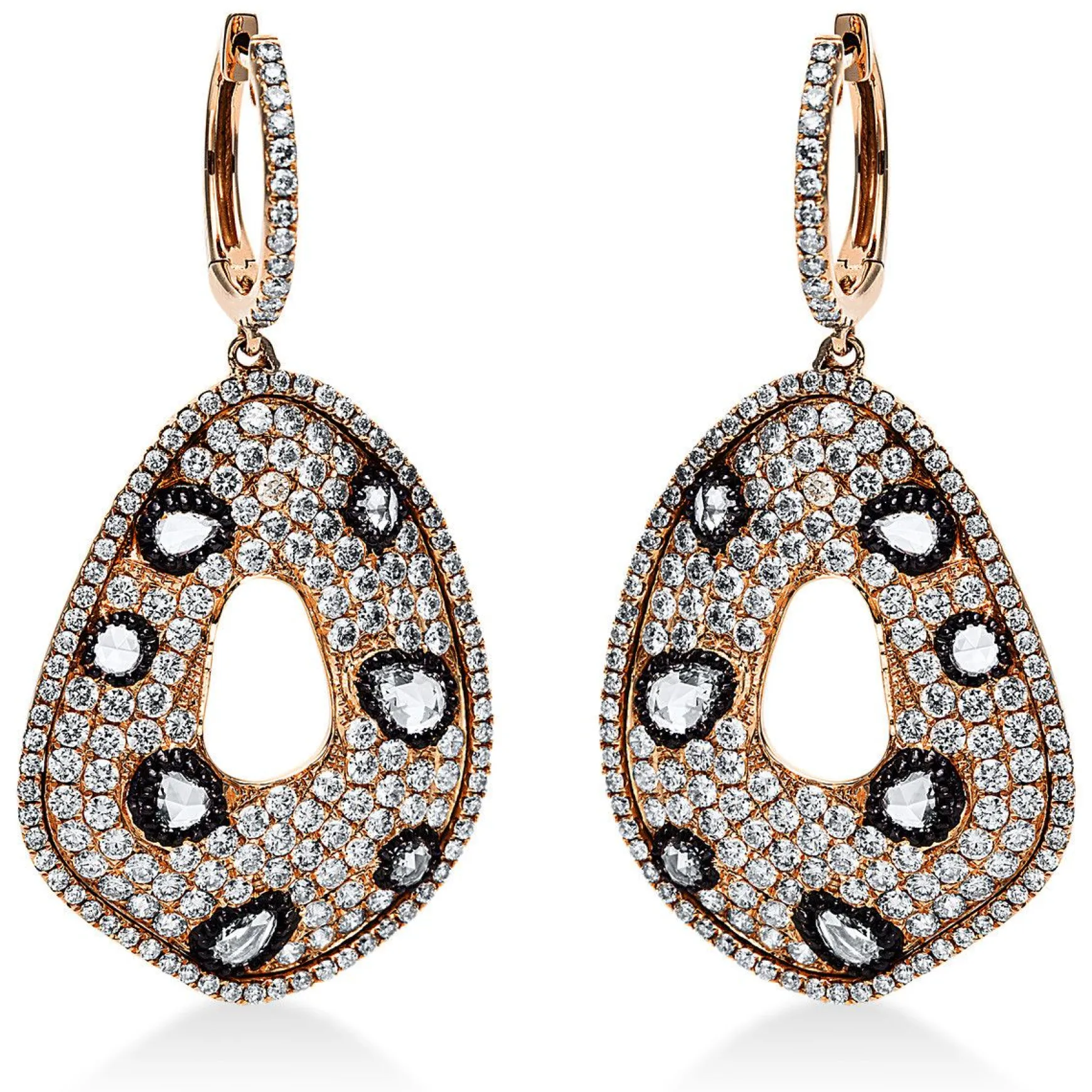 Ohrringe 750/18K Rotgold Diamant 4.82ct.