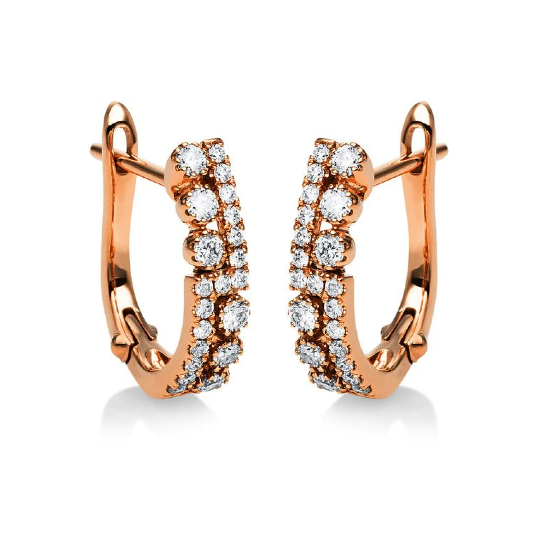 Ohrringe 750/18K Rotgold Diamant 0.4ct.