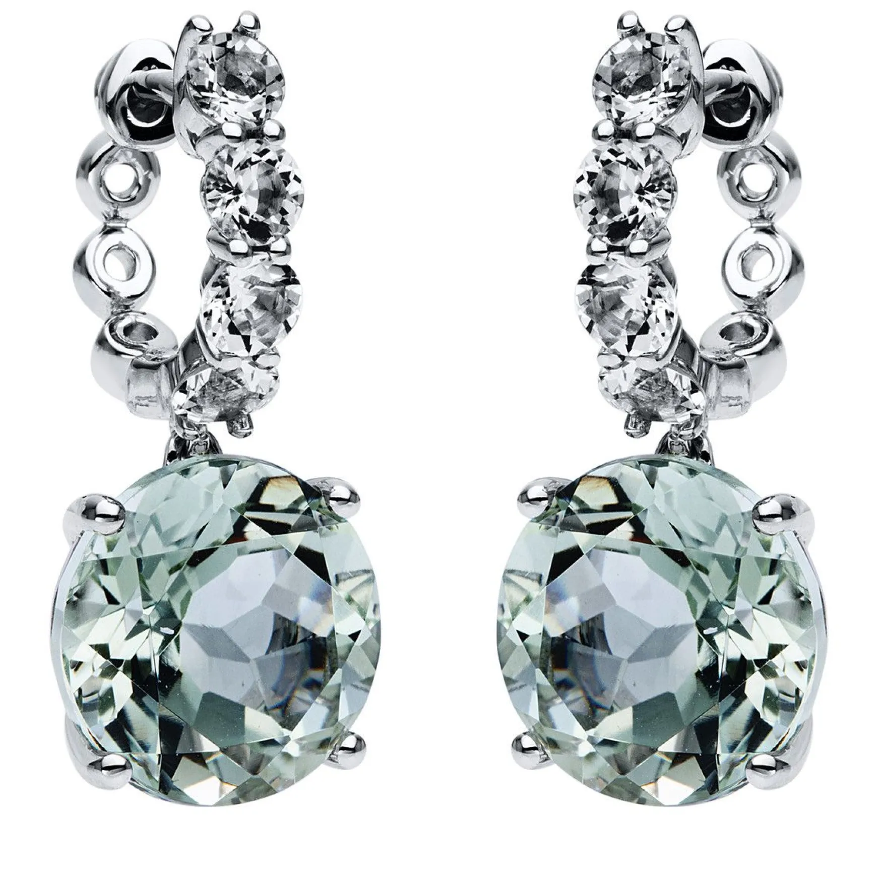 Ohrringe 750/18K Weissgold Amethyst 8.2ct.