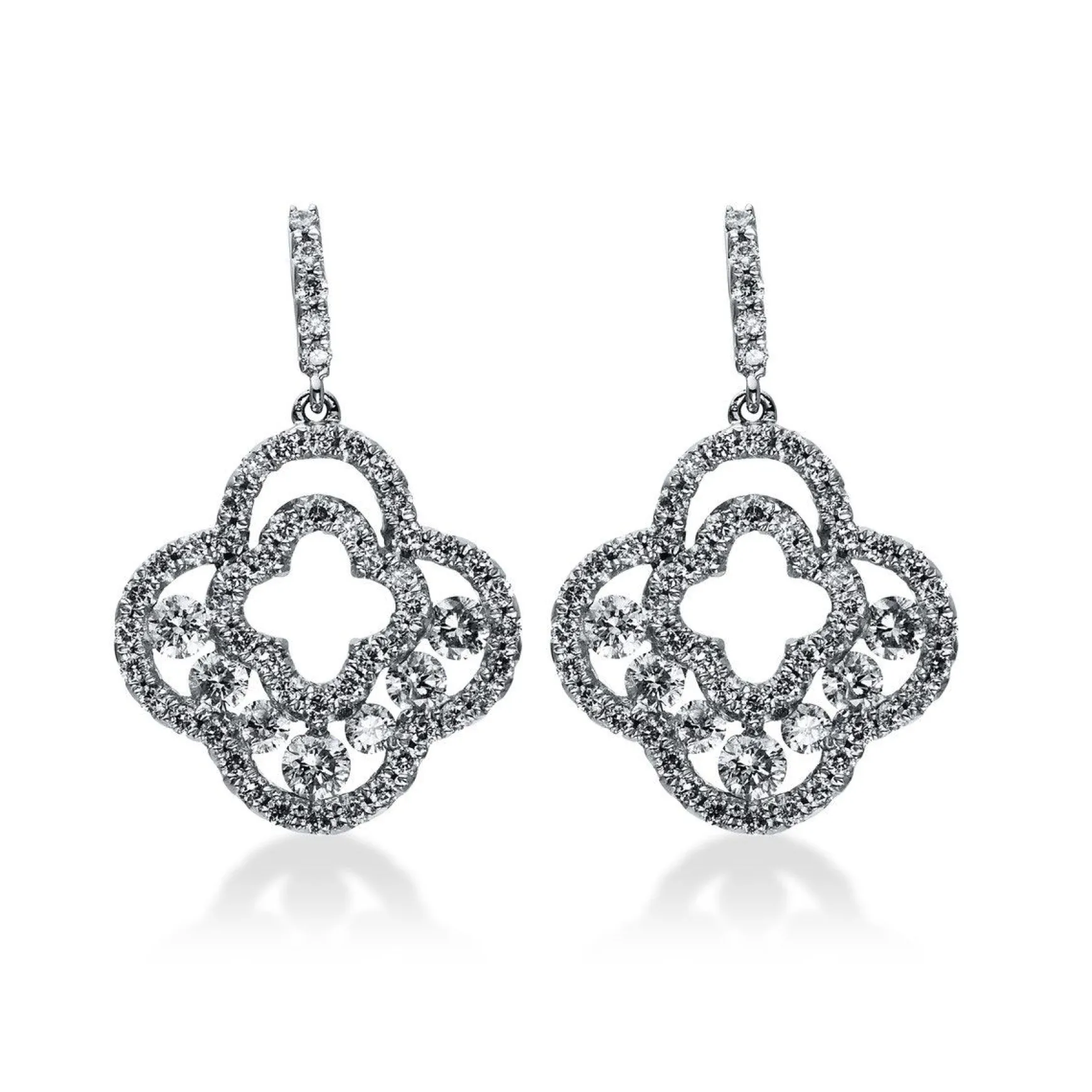 Ohrringe 750/18K Weissgold Diamant 1.51ct.