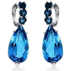 Ohrringe 750/18K Weissgold Topas 20.7ct.