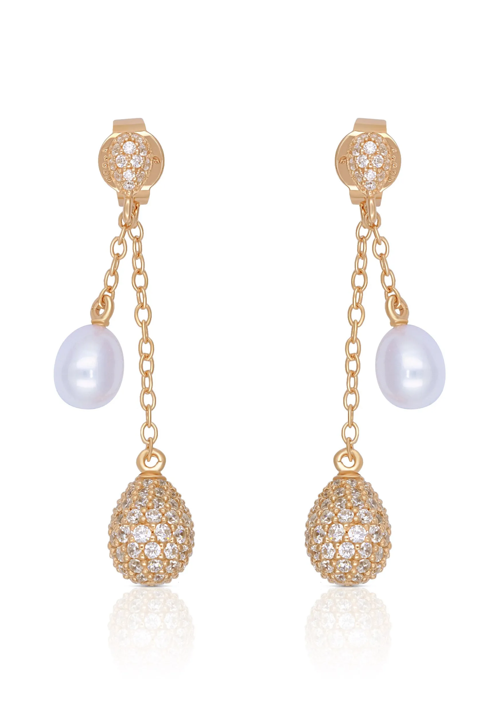 Ohrringe Silber 925 Süsswasserperle 5-5.5mm Zirkonia