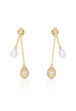 Ohrringe Silber 925 Süsswasserperle 5-5.5mm Zirkonia