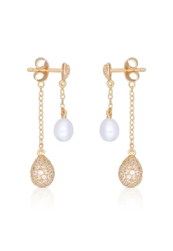 Ohrringe Silber 925 Süsswasserperle 5-5.5mm Zirkonia