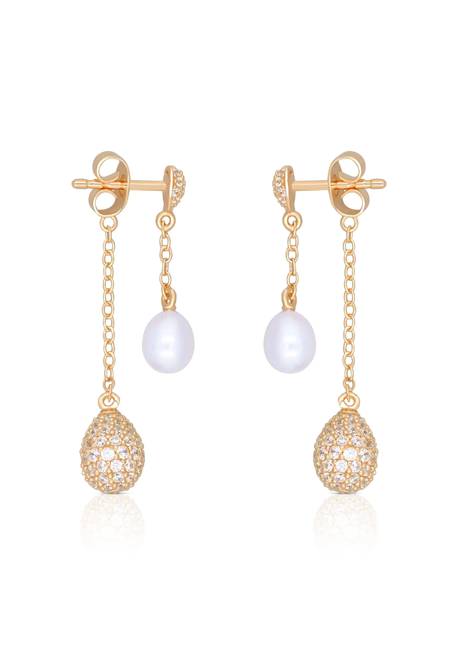 Ohrringe Silber 925 Süsswasserperle 5-5.5mm Zirkonia