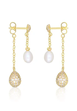 Ohrringe Silber 925 Süsswasserperle 5-5.5mm Zirkonia