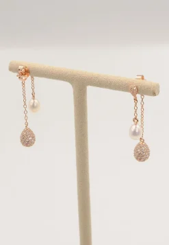 Ohrringe Silber 925 Süsswasserperle 5-5.5mm Zirkonia