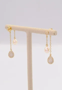 Ohrringe Silber 925 Süsswasserperle 5-5.5mm Zirkonia