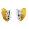 Ohrstecker Bicolor Gelb-/Weissgold 750 Zirkonia 4x10mm