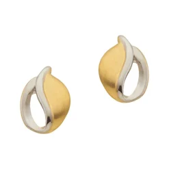 Ohrstecker Bicolor Gelb-/Weissgold 750, 10x7mm