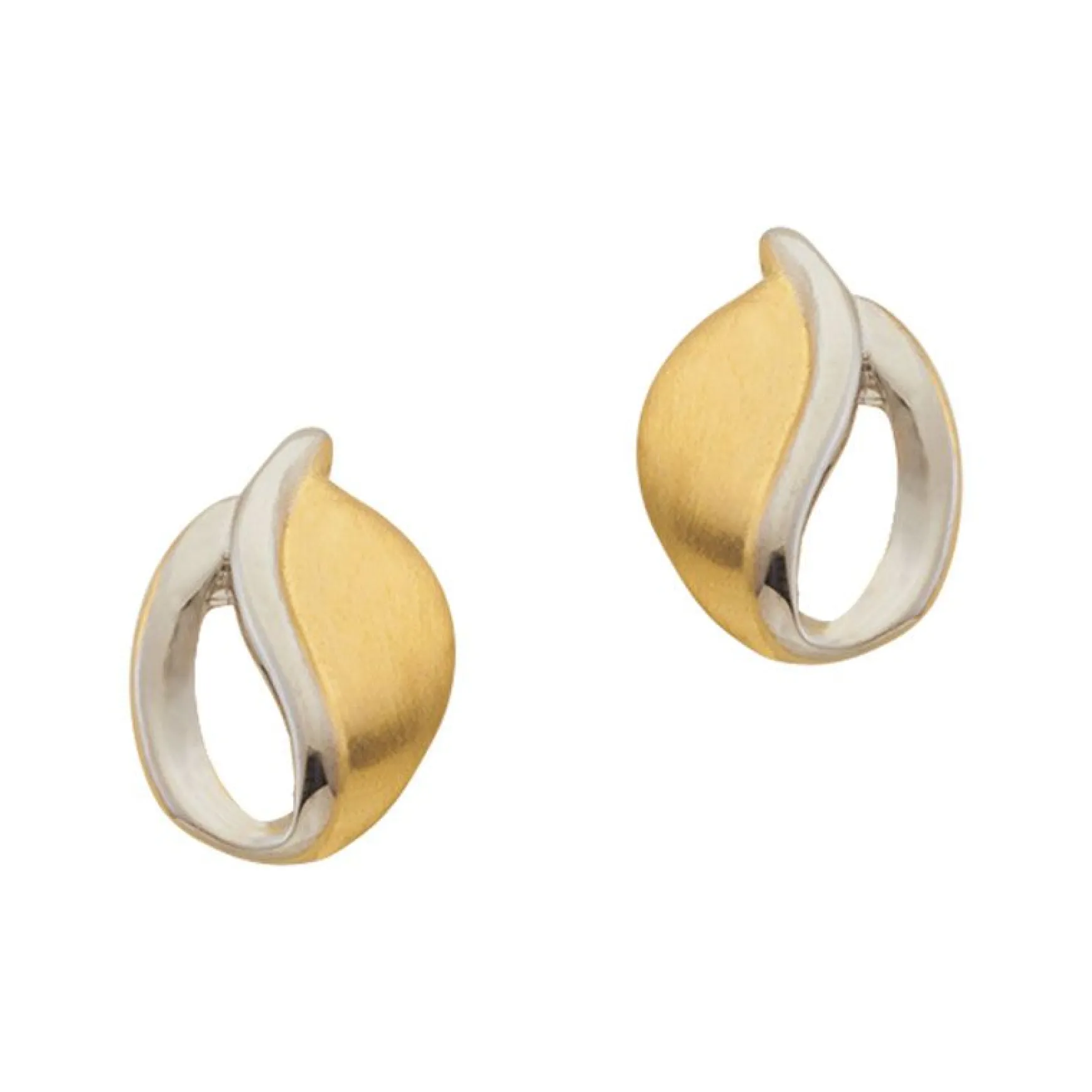 Ohrstecker Bicolor Gelb-/Weissgold 750, 10x7mm