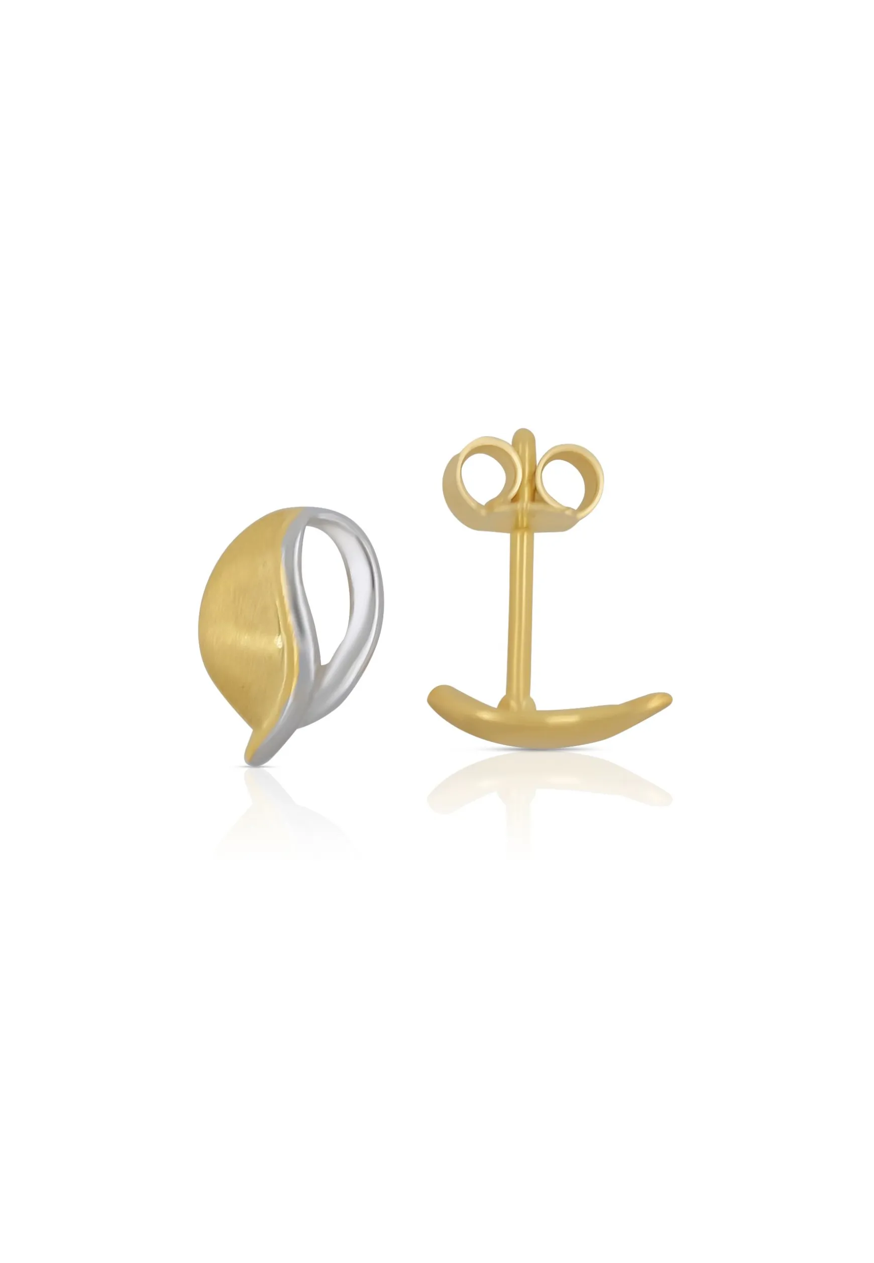 Ohrstecker Bicolor Gelb-/Weissgold 750, 10x7mm