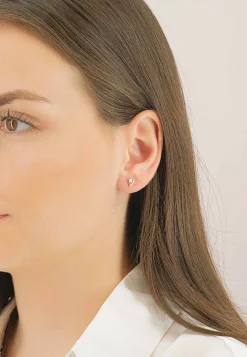 Ohrstecker Bicolor Gelb-/Weissgold 750 Diamant 0.06ct. 7x5mm