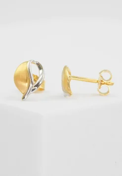Ohrstecker Bicolor Gelb-/Weissgold 750, 10x7mm