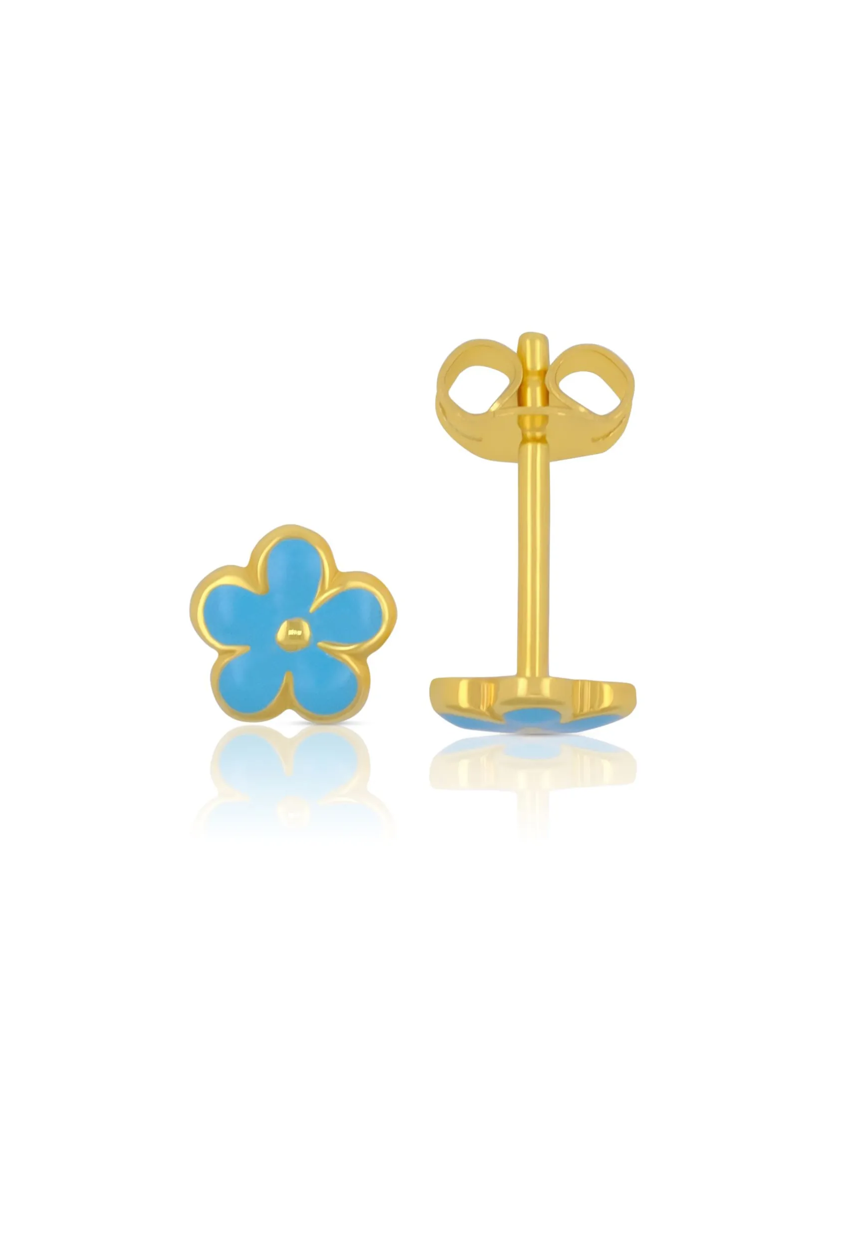 Ohrstecker Blume Gelbgold 750, 6mm