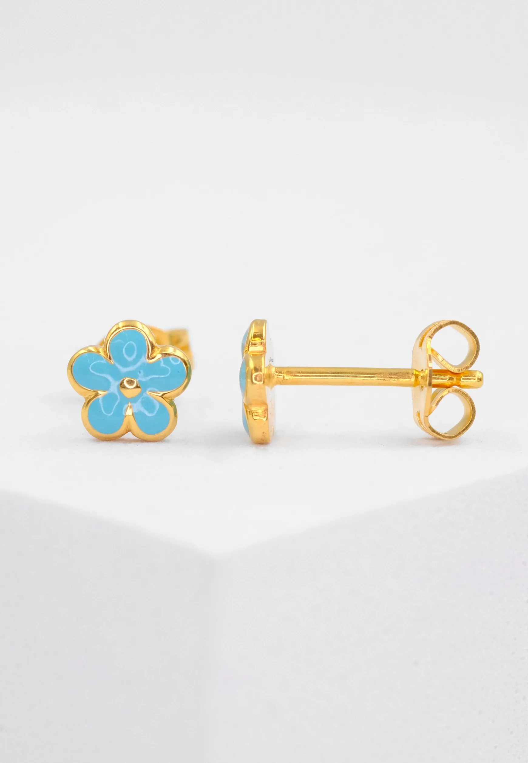 Ohrstecker Blume Gelbgold 750, 6mm