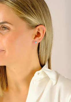 Ohrstecker Blume Gelbgold 750, 6mm