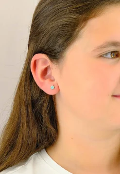 Ohrstecker Blume Gelbgold 750, 6mm