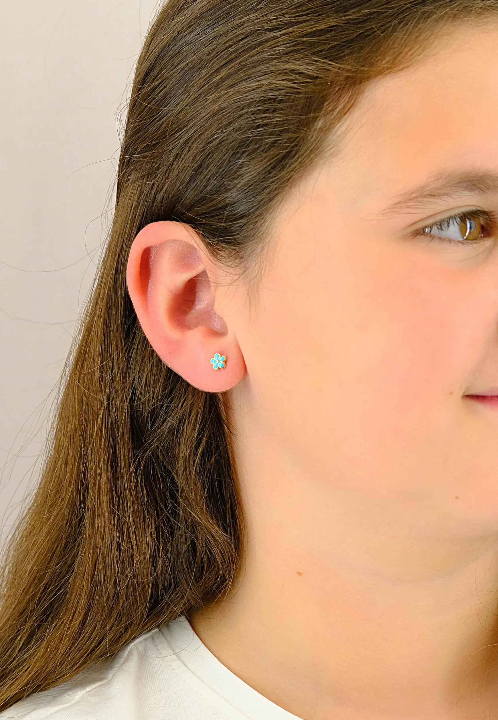 Ohrstecker Blume Gelbgold 750, 6mm