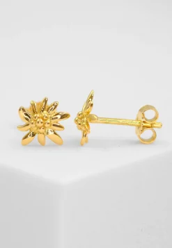 Ohrstecker Edelweiss Gelbgold 750, 8mm