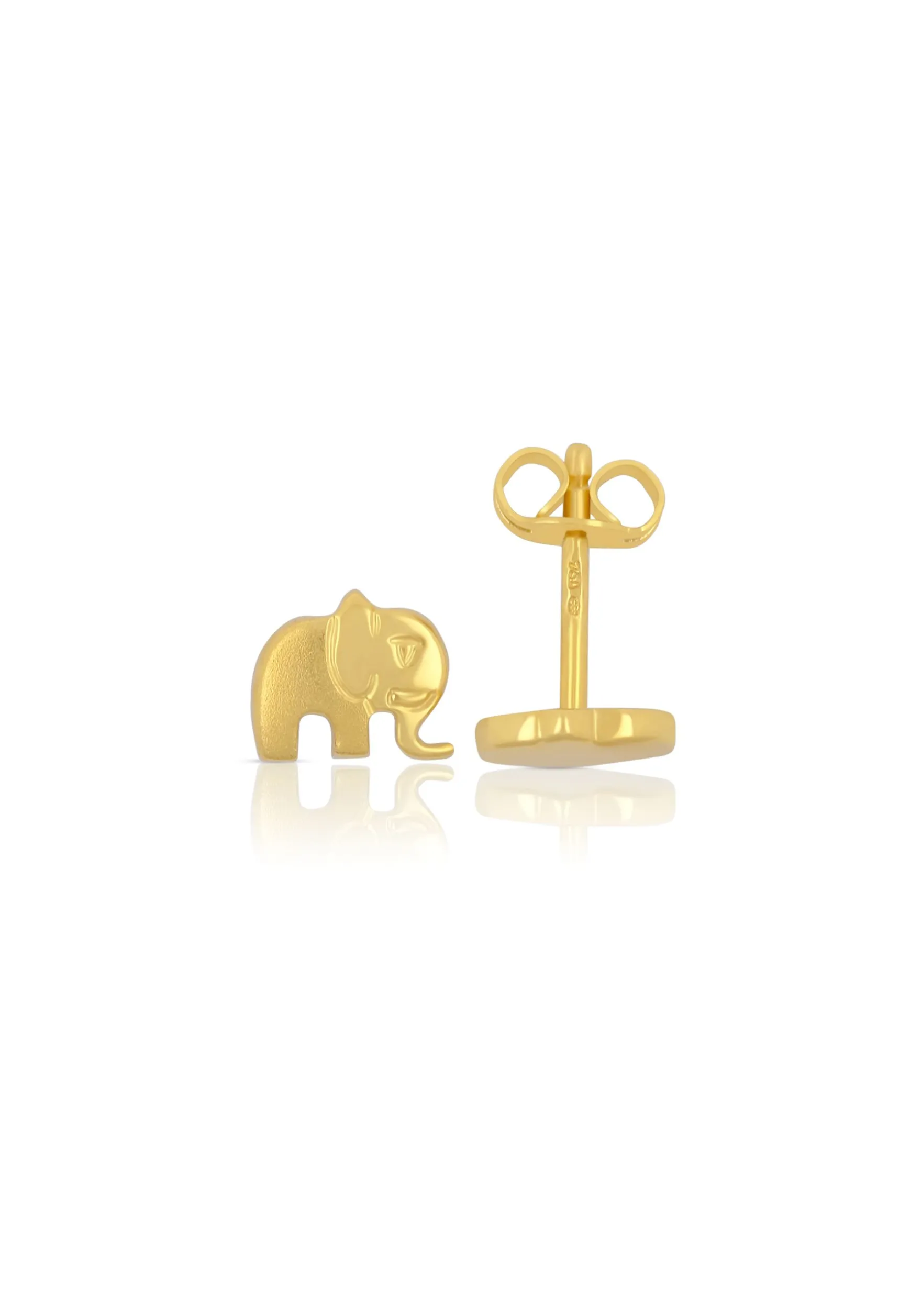 Ohrstecker Elefant Gelbgold 750, 6mm