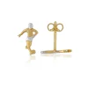 Ohrstecker Fussball Bicolor Gelb-/Weissgold 750, 11x7mm