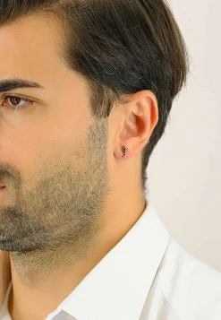 Ohrstecker Fussball Bicolor Gelb-/Weissgold 750, 11x7mm