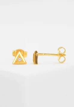 Ohrstecker Gelbgold 750 Diamant 0.02ct. 4x5mm