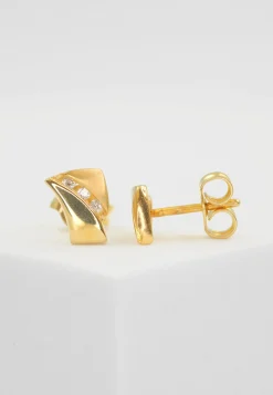 Ohrstecker Gelbgold 750 Diamant 0.06ct. 8x6mm