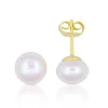 Ohrstecker Gelbgold 750 Süsswasserperle 8-8.5mm