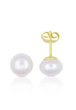 Ohrstecker Gelbgold 750 Süsswasserperle 8-8.5mm