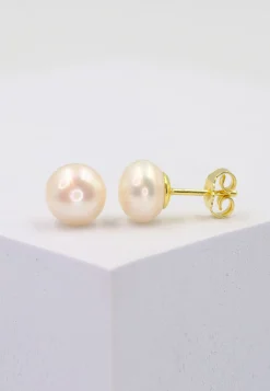 Ohrstecker Gelbgold 750 Süsswasserperle 8-8.5mm