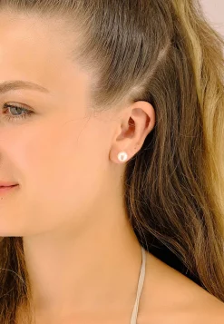 Ohrstecker Gelbgold 750 Süsswasserperle 8-8.5mm