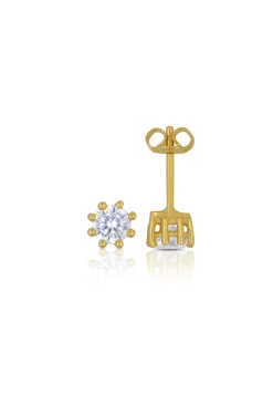 Ohrstecker Gelbgold 750 Zirkonia 5mm