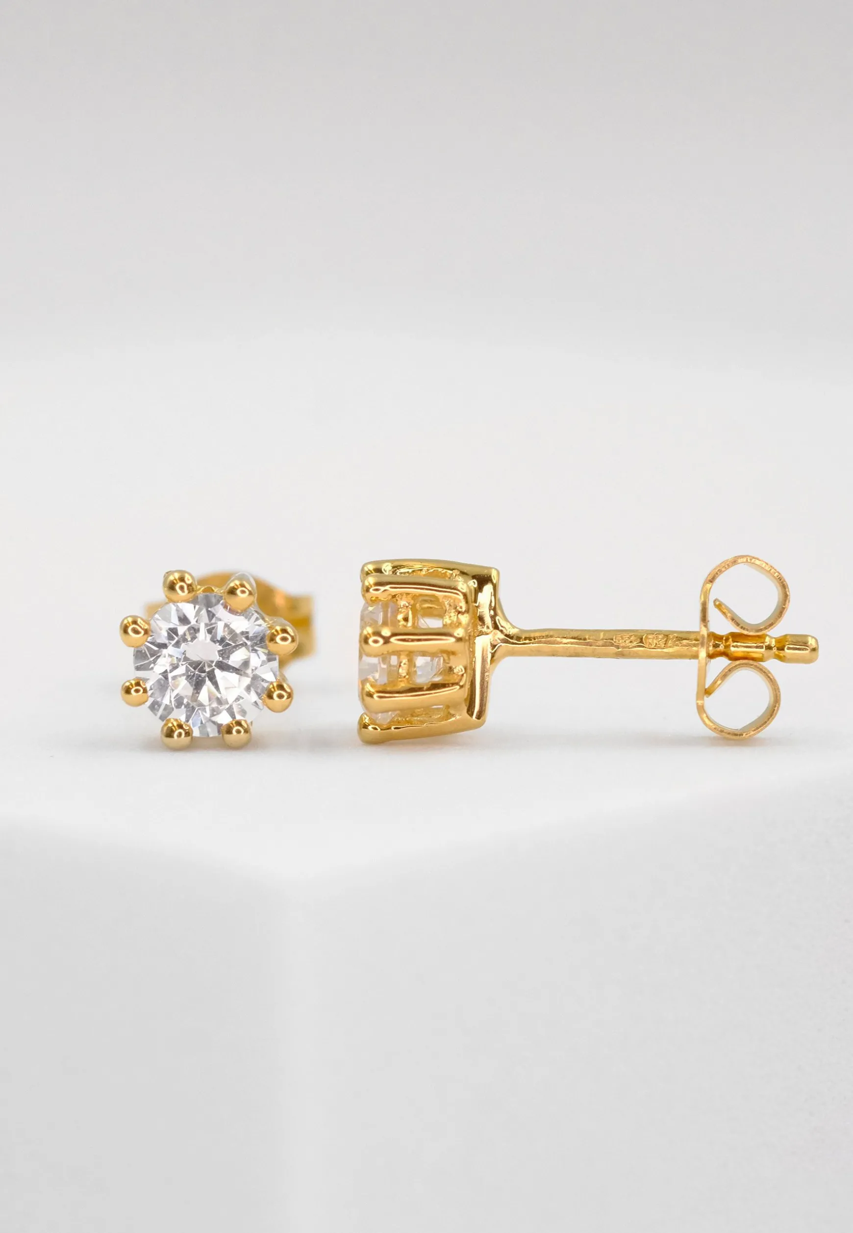 Ohrstecker Gelbgold 750 Zirkonia 5mm