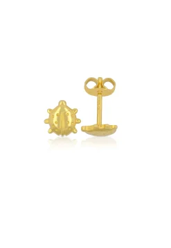 Ohrstecker Glückskäfer Gelbgold 750, 7mm
