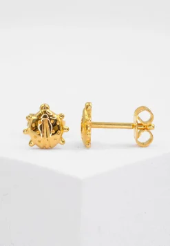 Ohrstecker Glückskäfer Gelbgold 750, 7mm